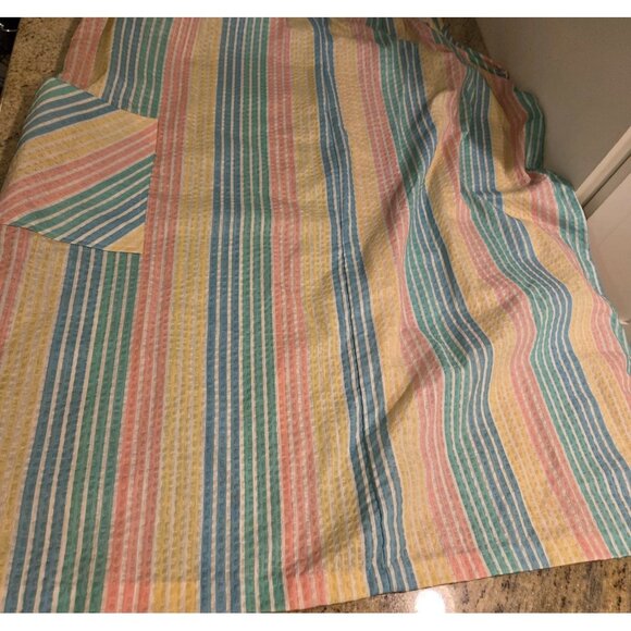 Vtg Lindsay Jordan Pastel Zip up House Coat Robe Sz 24W Button Candy Look Pocket - Picture 5 of 15